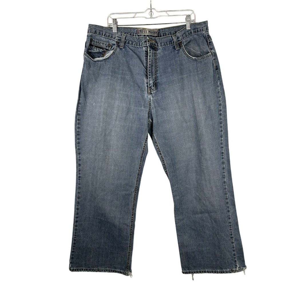 Us Polo Assn Mens Size 40x30 Relaxed Loose Vintage Denim Blue Jeans Straight Leg